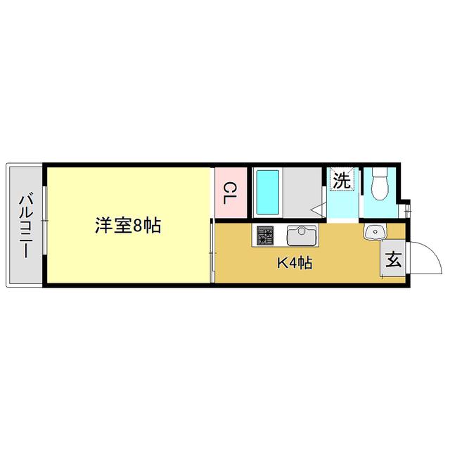 ベネフィットハリマヤ(1K/2階)の間取り写真