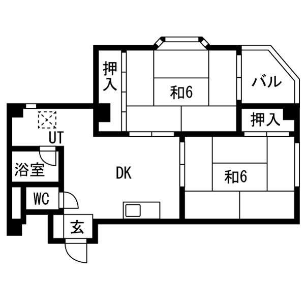マンション光南(2DK/3階)の間取り写真