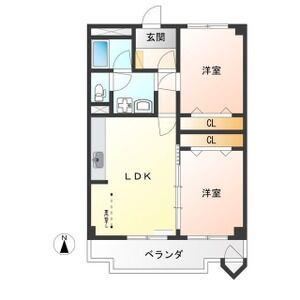 カーサエルドラード(2LDK/6階)の間取り写真