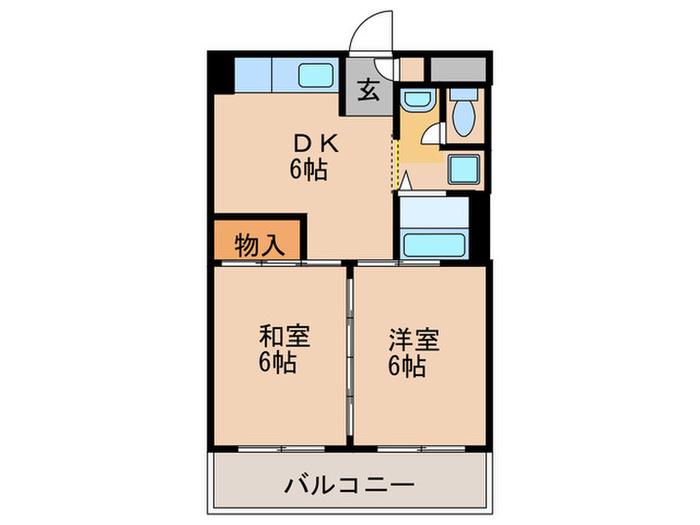 エクセレント北梅田(2DK/4階)の間取り写真