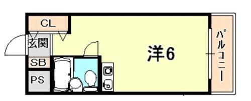 ダイドーメゾン芦屋(ワンルーム/3階)の間取り写真