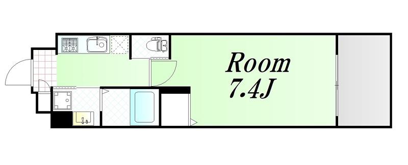 プレイシズ シンオオサカ(1K/12階)の間取り写真