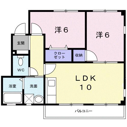 ポンドビサイド本並(2LDK/2階)の間取り写真