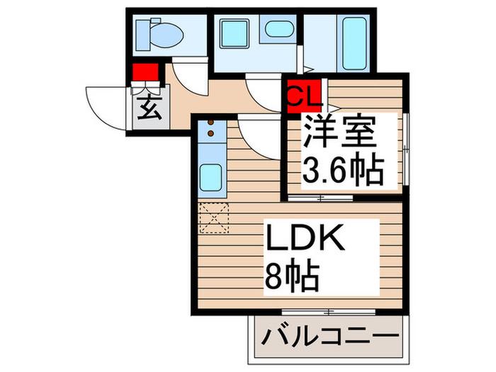 T.A北区大成町4丁目IIIB棟(1LDK/3階)の間取り写真