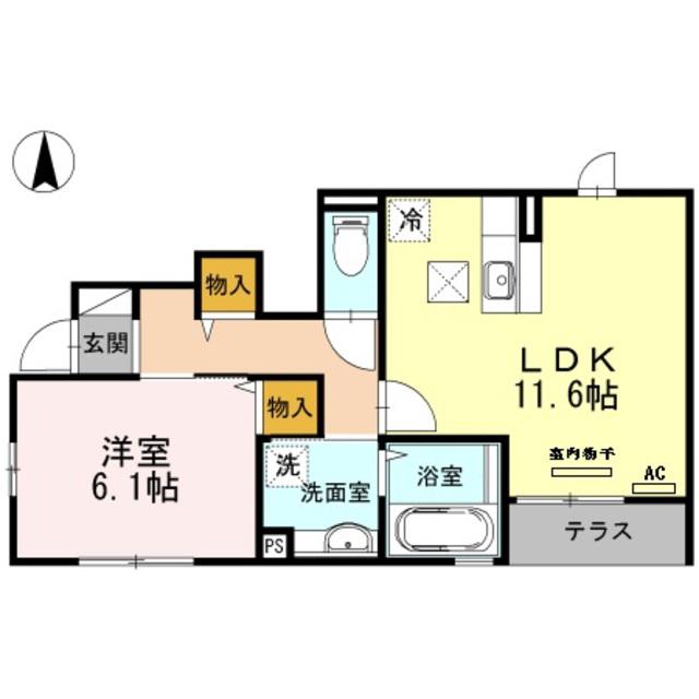 レユシール(1LDK/1階)の間取り写真