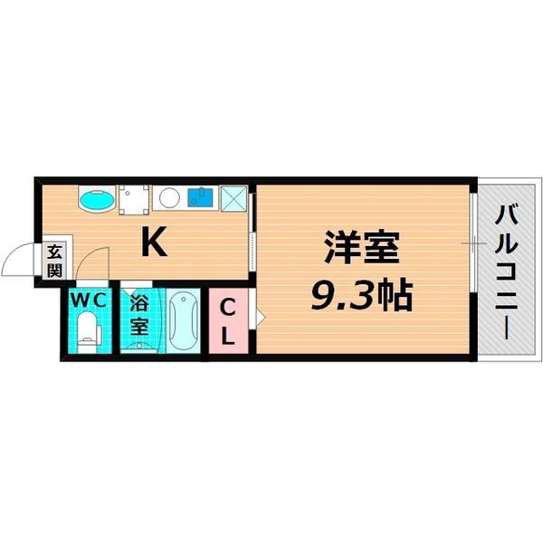 KANDM(1K/2階)の間取り写真