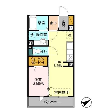 グレイスフラッツ(1LDK/1階)の間取り写真