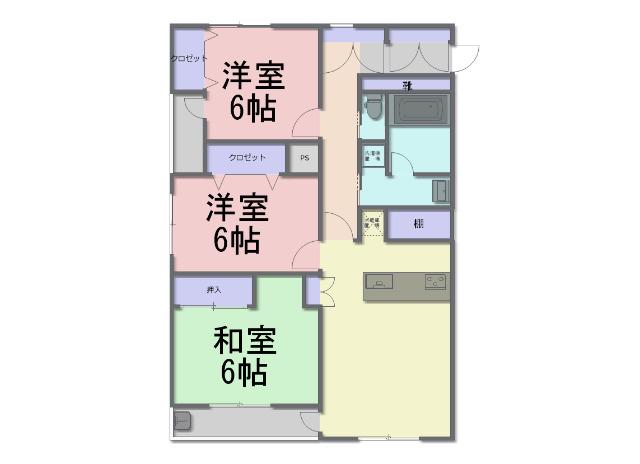 ADVANCE NAGAI II(3LDK/6階)の間取り写真