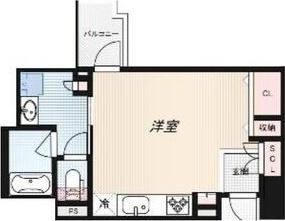 RIDGE北堀江(ワンルーム/14階)の間取り写真