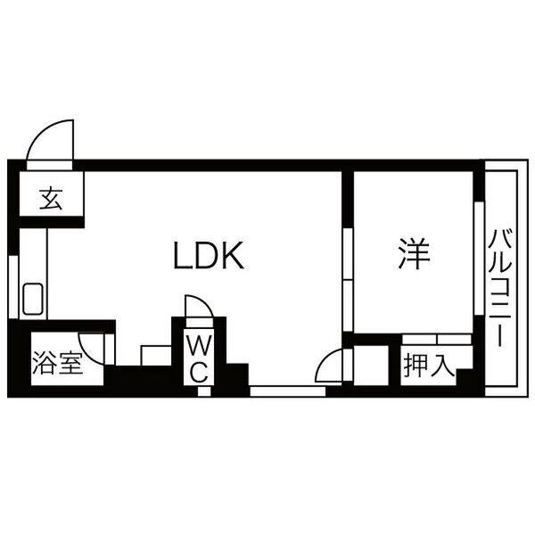 COURT本陣(1LDK/3階)の間取り写真
