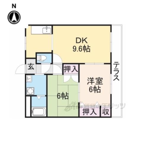 サンシャイン橿原(2LDK/1階)の間取り写真