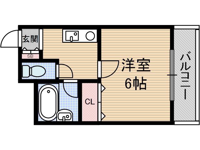 末広13番館(1K/4階)の間取り写真