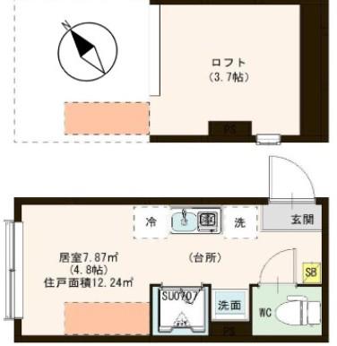 TNフォレスト北千住(ワンルーム/2階)の間取り写真