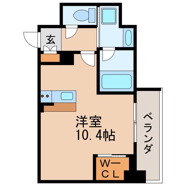 ハーモニーレジデンス名古屋 イースト(ワンルーム/2階)の間取り写真
