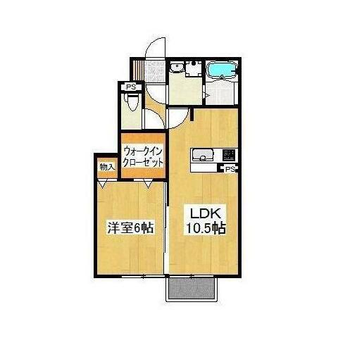 ルミエールさくら(1LDK/1階)の間取り写真