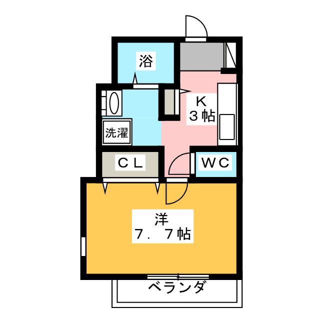 アーク小岩ウエスト(1K/3階)の間取り写真