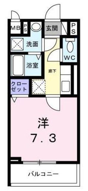 VENT FORET(1K/2階)の間取り写真