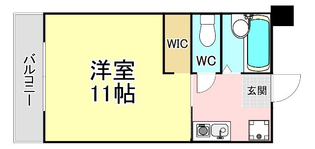第4エルザビル(1K/10階)の間取り写真