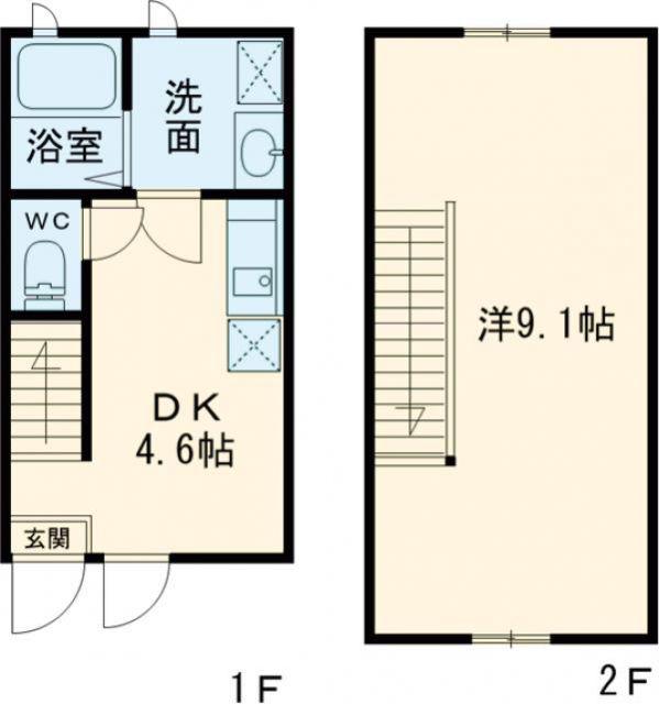 IKKA西牟田 A(1LDK/1階)の間取り写真
