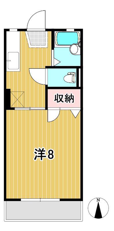 ラフォーレなぎさ(1K/2階)の間取り写真