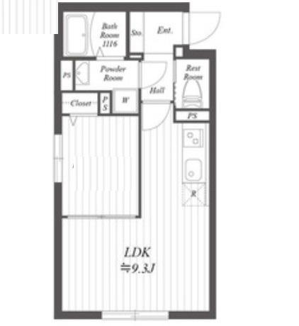 プラティーク住吉(1LDK/2階)の間取り写真