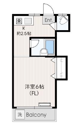 ホワイトハウス代田(1K/3階)の間取り写真
