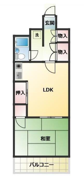 エンゼルハイム蒲田第5(1DK/12階)の間取り写真