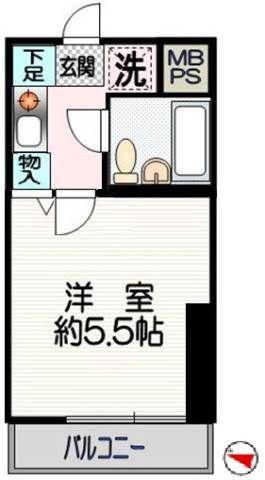 クリオ上大岡六番館(1K/3階)の間取り写真
