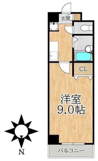 ザ・ヒルズ・市川(1K/4階)の間取り写真