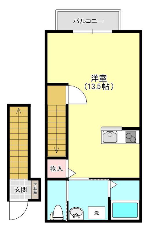 シンワパレス(1K/2階)の間取り写真