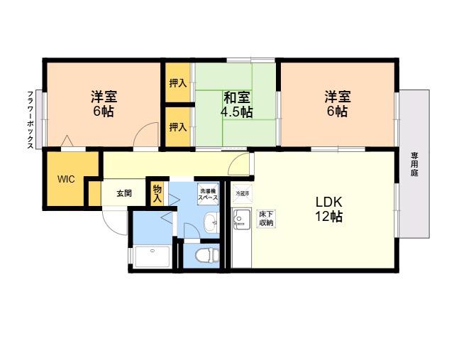 セジュールS214(3LDK/1階)の間取り写真