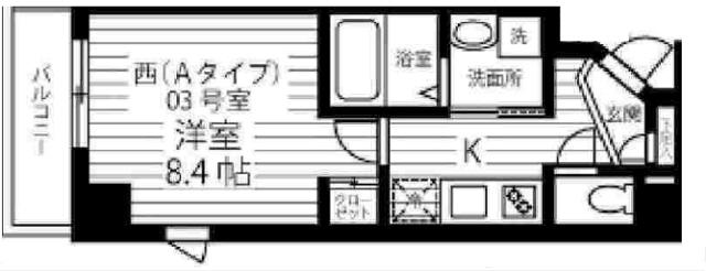 L`Sステューディオ岡本(1K/8階)の間取り写真