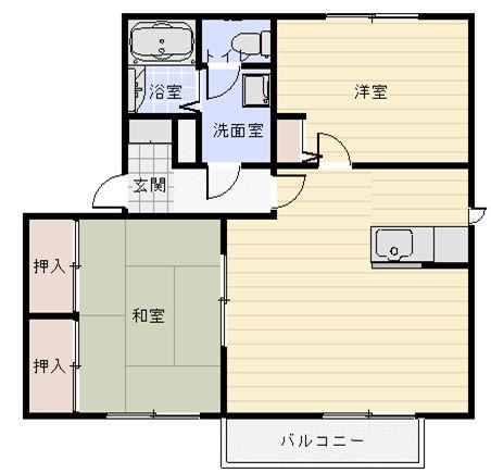 カーサ・シエラ(2LDK/1階)の間取り写真