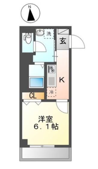 GLANZ COURT(1K/4階)の間取り写真