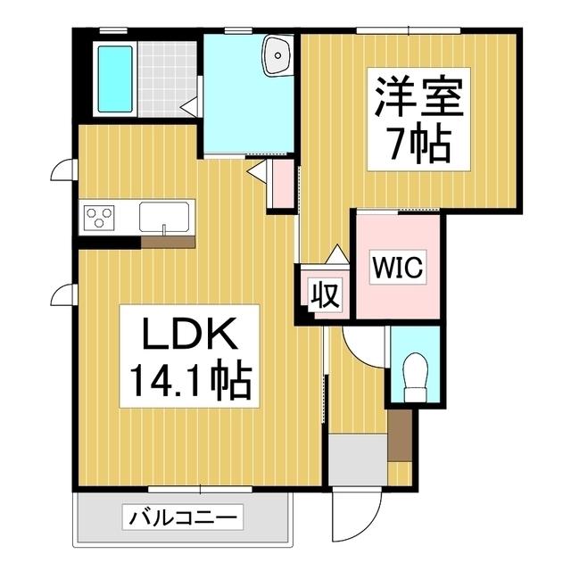 メゾンソレイユ A(1LDK/1階)の間取り写真