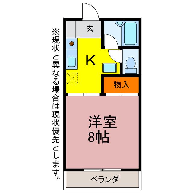 フリーダム(1K/2階)の間取り写真