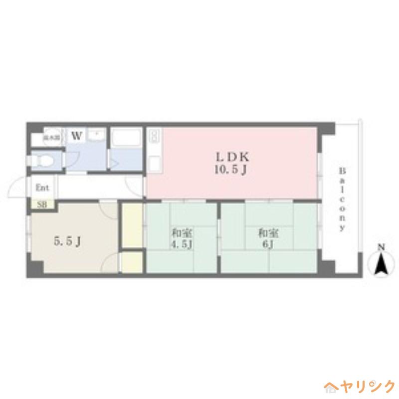 ニューコーポ植田II(3LDK/1階)の間取り写真