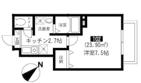 MIL CASA(1K/1階)の間取り写真