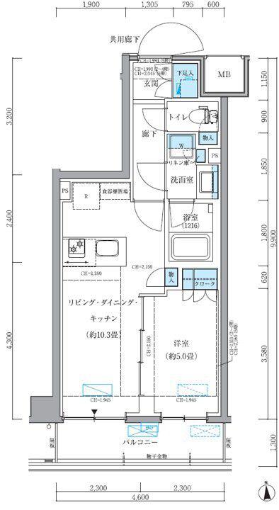 パークアクシス品川シーサイド(1LDK/5階)の間取り写真