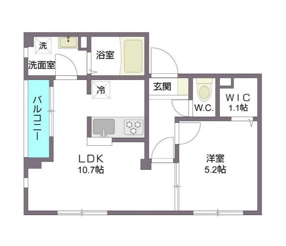 アクロメゾン(1LDK/2階)の間取り写真