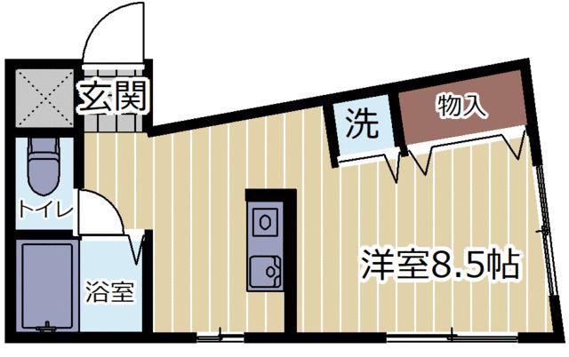 KK&Sビル(ワンルーム/2階)の間取り写真