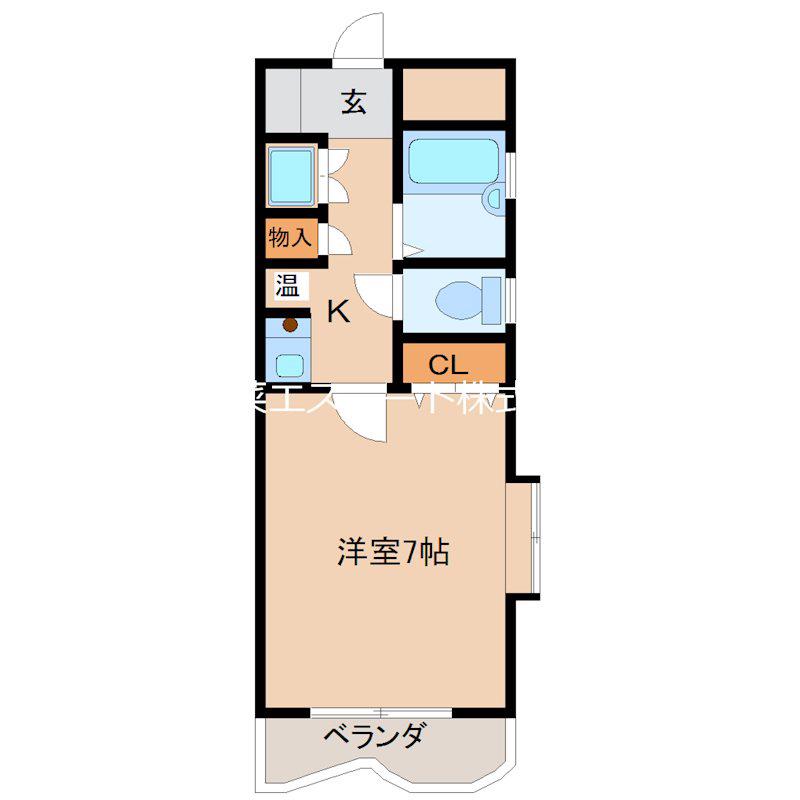 ダイナコート久留米本町(1K/4階)の間取り写真