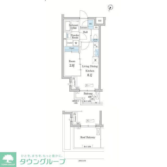 デュオフラッツ大宮(1LDK/2階)の間取り写真