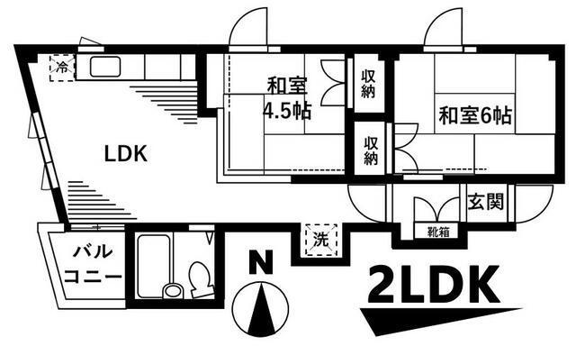 ソウナハイム(2LDK/2階)の間取り写真