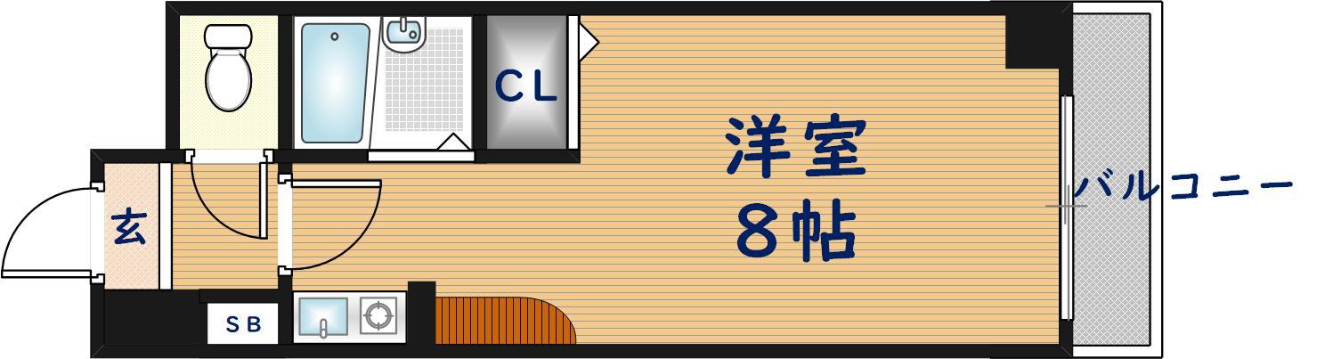 CTビュー小阪(ワンルーム/2階)の間取り写真