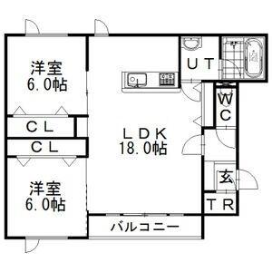 ファヴール(2LDK/3階)の間取り写真