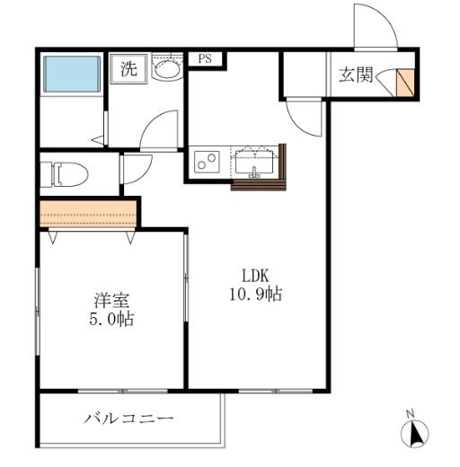 I-HOUSE アイハウス(1LDK/2階)の間取り写真