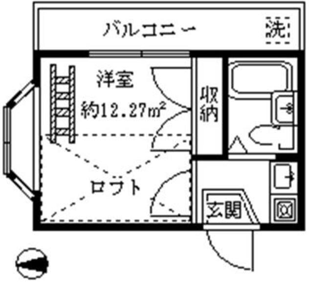 ライフピアパラダイス(1K/1階)の間取り写真
