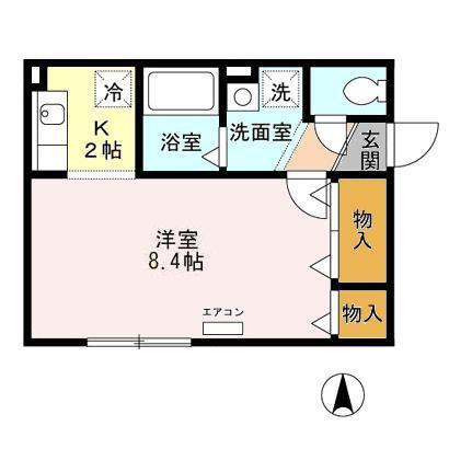 メゾンドピュアライフ(1K/1階)の間取り写真