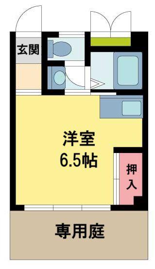 グレード山中I(ワンルーム/1階)の間取り写真